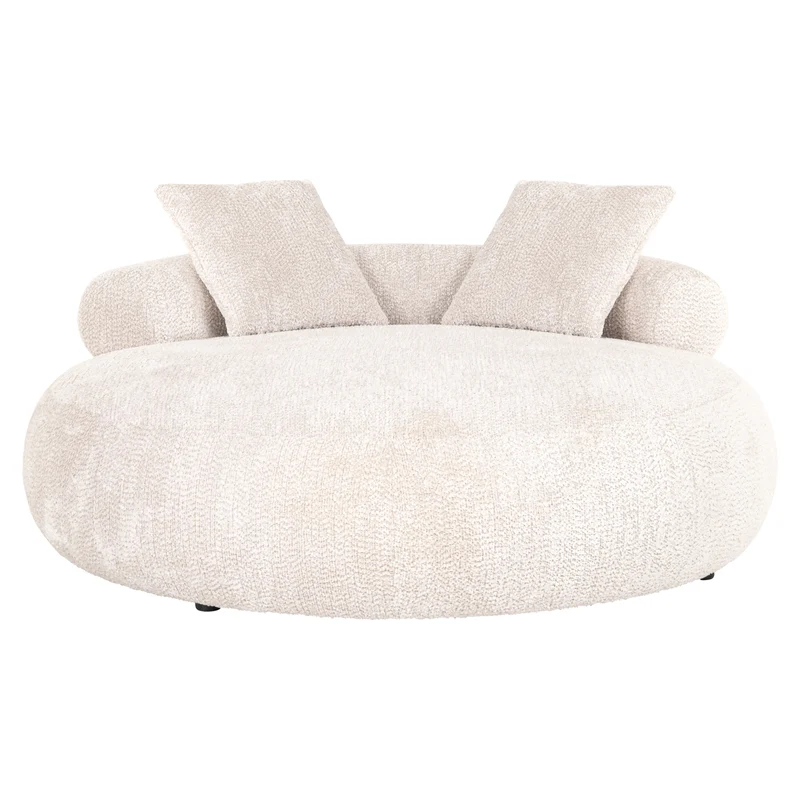 Sofa Tivola lovely cream – rundes Loungesofa mit Polyesterbezug