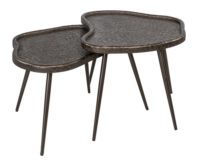 Richmond Couchtisch Bean Brunzae im 2er-Set aus MDF und Metall