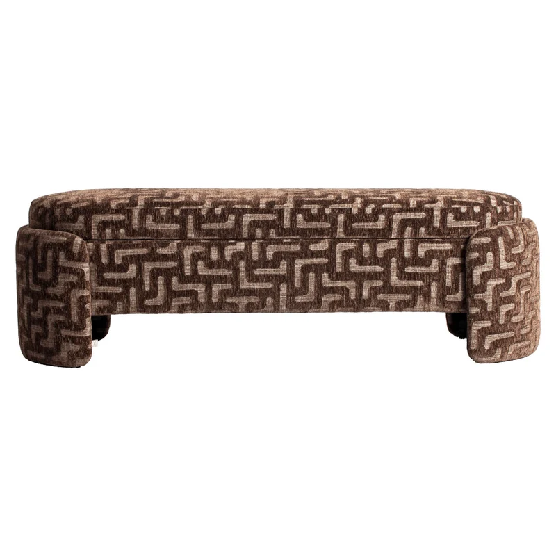 Sitzbank Cupid Brown Labyrinth mit Stauraum, 150 cm, gepolstert
