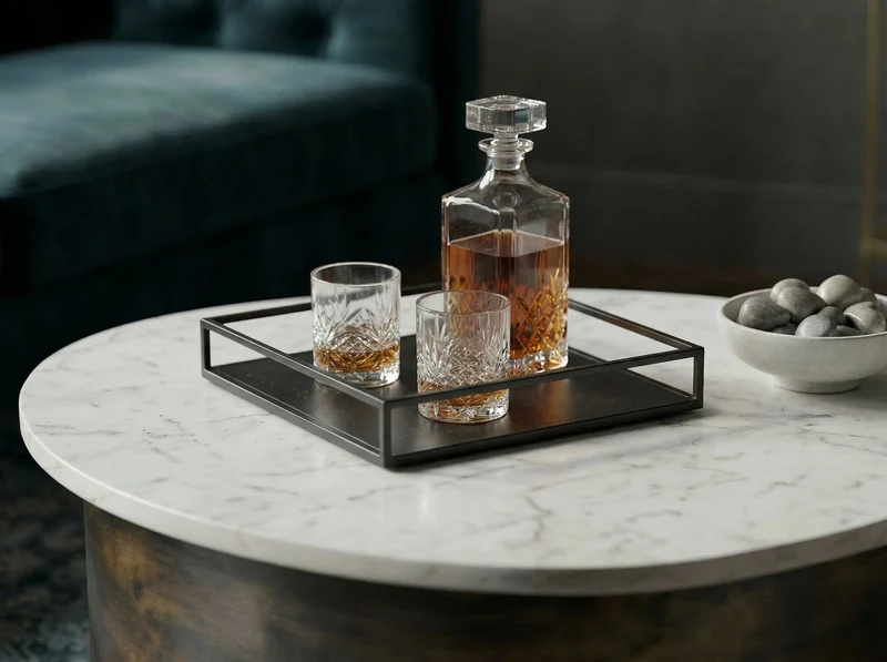 Couchtisch Gold 63 cm mit weißer Marmorplatte und Aluminiumgestell