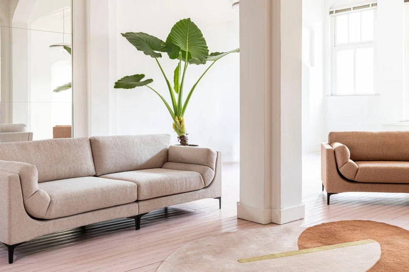 Sofa Balcony 3-Sitzer Caramel, Zuiver Designsofa mit Stoffbezug
