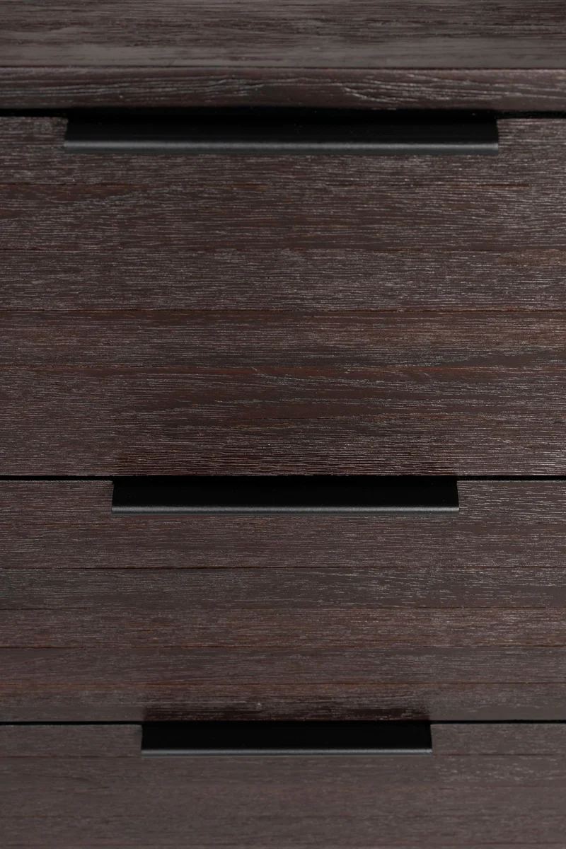 Sideboard Webster High aus recyceltem Teakholz mit Schiebetüren, Braun