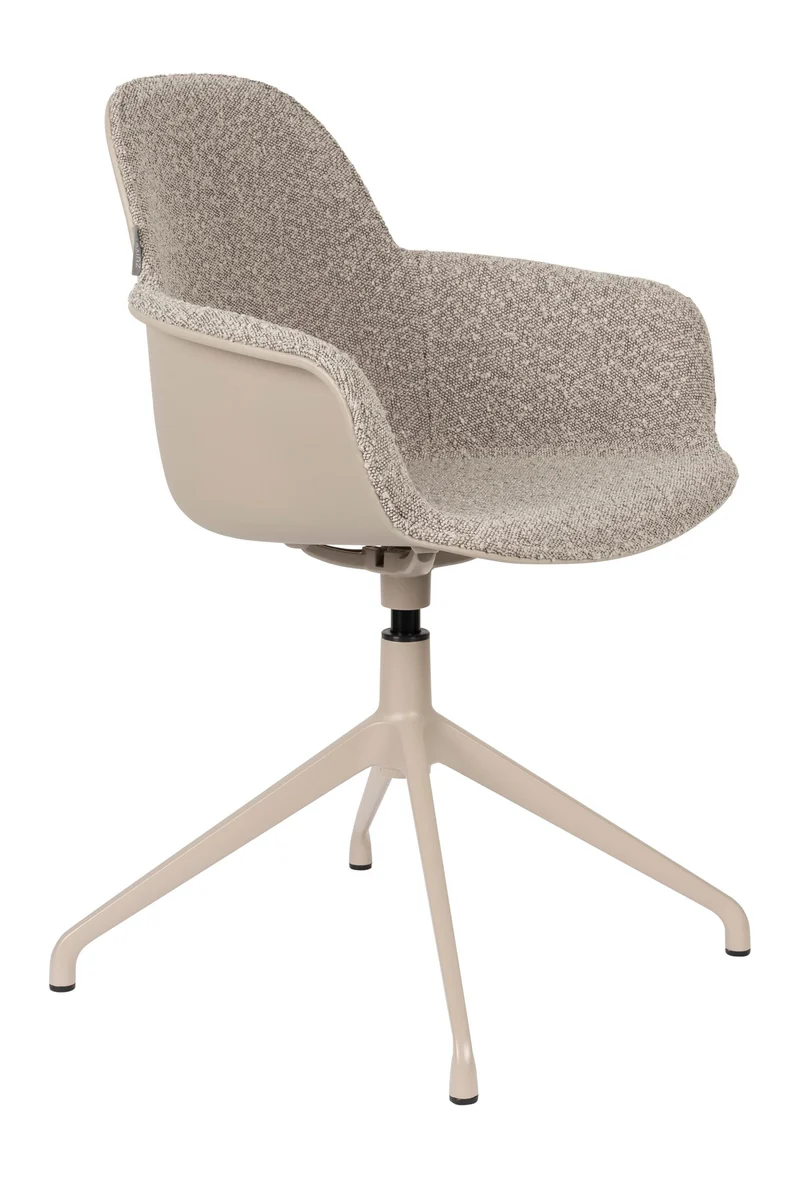 Sessel Albert Kuip: 2er-Set, Taupe mit Drehfuß und Armlehnen