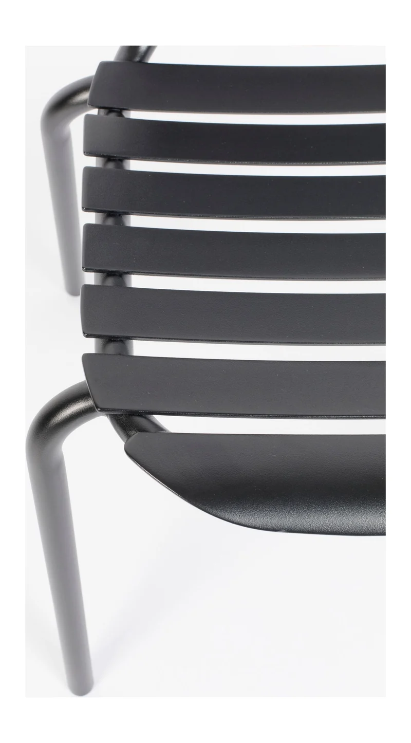 Gartenstuhl Vondel 2er-Set, Schwarz aus Aluminium von Zuiver