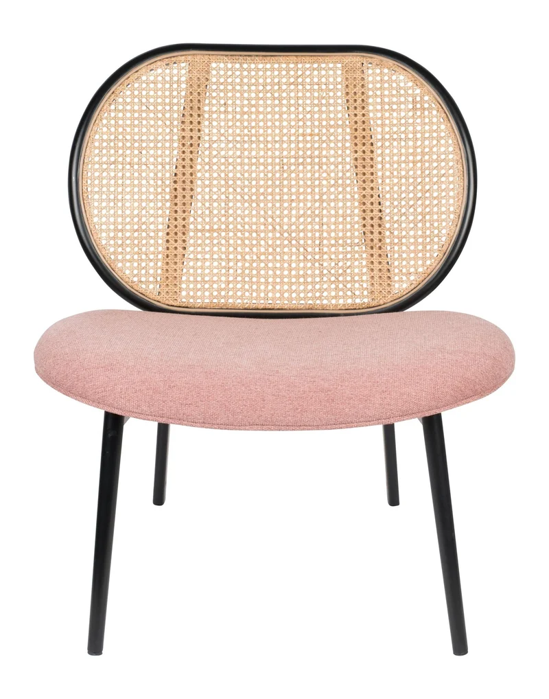 Loungesessel Spike Natural/Pink von Zuiver mit Stahlgestell