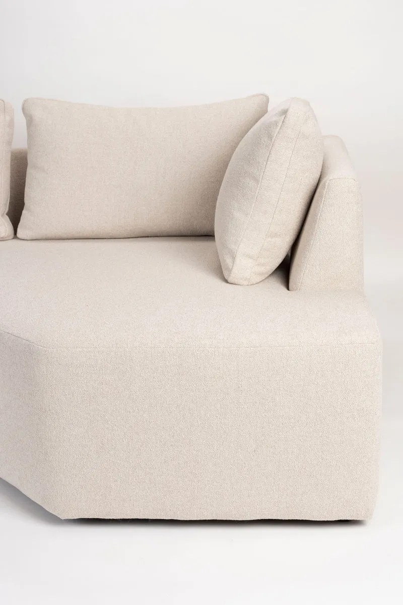 Zuiver Sofa Prosper links, Sand mit Ablagefläche für 5 Personen