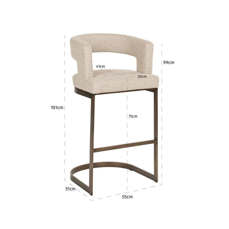 Barhocker Ellis biscotti – Richmond Thekenhocker mit Polsterbezug