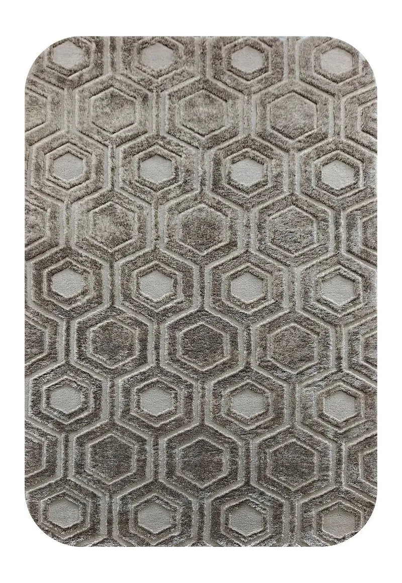 Richmond Teppich Odin brown 200x290 cm - Sechseck-Reliefmuster