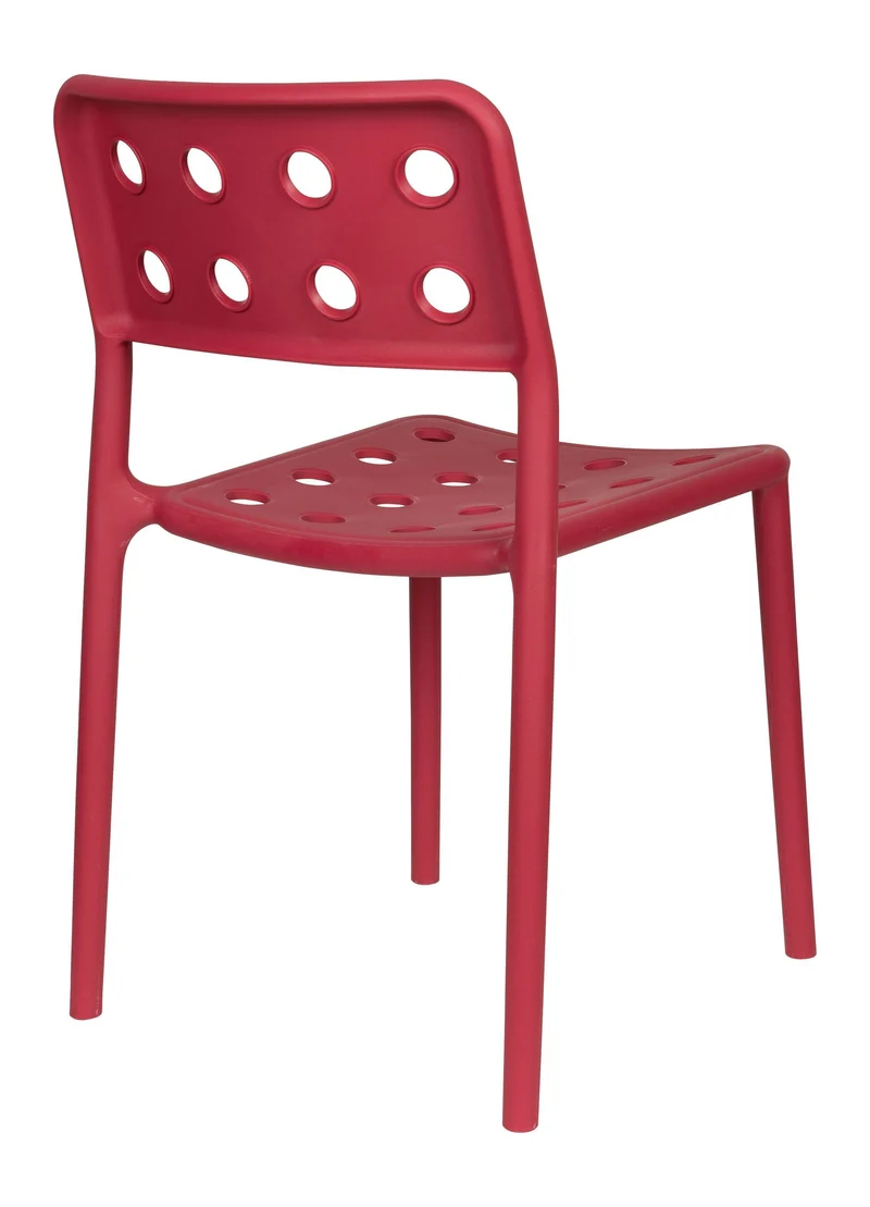 Gartenstuhl Serra im 4er-Set, Rot aus Kunststoff für Balkon & Terrasse