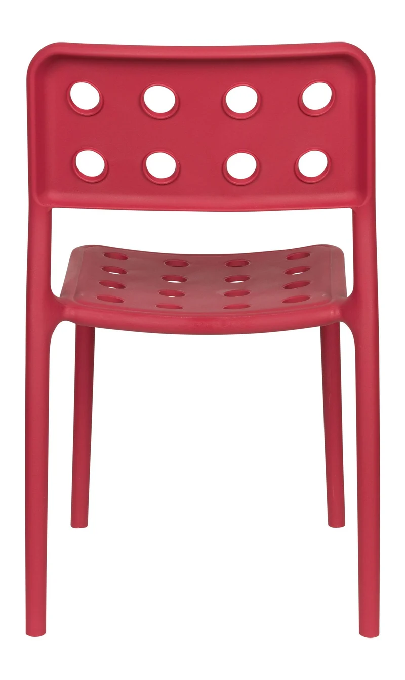 Gartenstuhl Serra im 4er-Set, Rot aus Kunststoff für Balkon & Terrasse