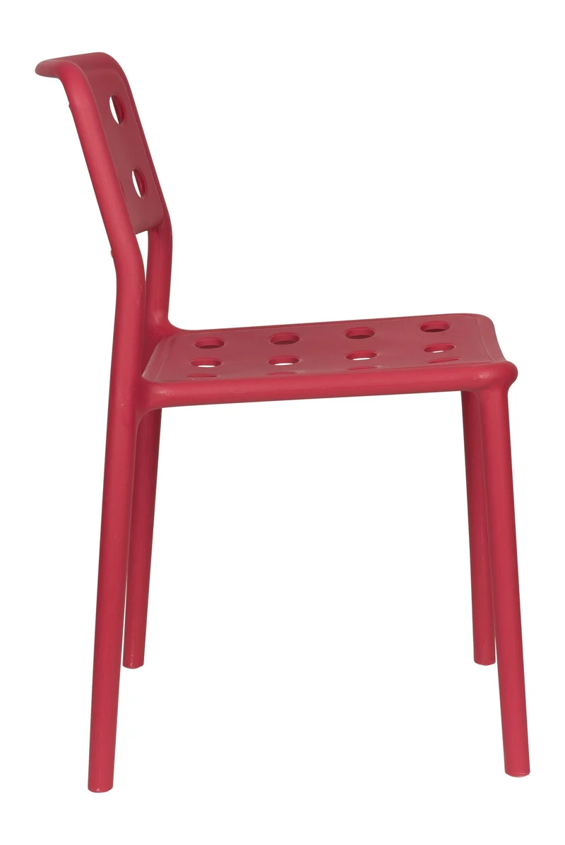 Gartenstuhl Serra im 4er-Set, Rot aus Kunststoff für Balkon & Terrasse