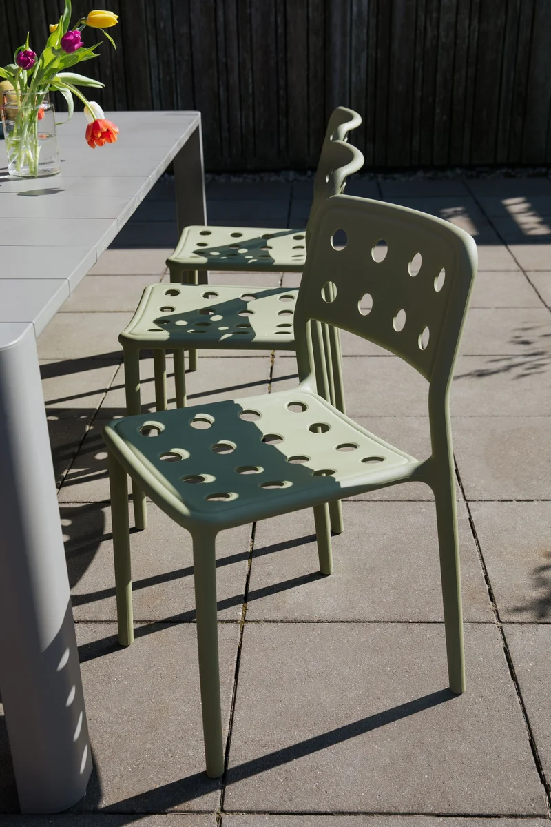 Gartenstuhl Serra im 4er-Set, Rot aus Kunststoff für Balkon & Terrasse