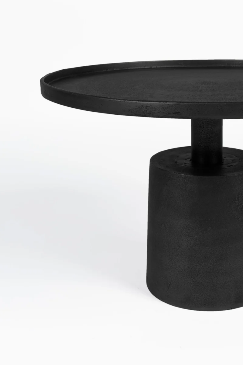 Couchtisch Mason rund aus Aluminium in Antique Black fürs Wohnzimmer