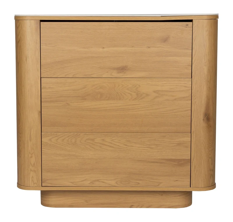 Schrank Almira Oak mit 3 Schubladen aus Holz in Eiche-Optik