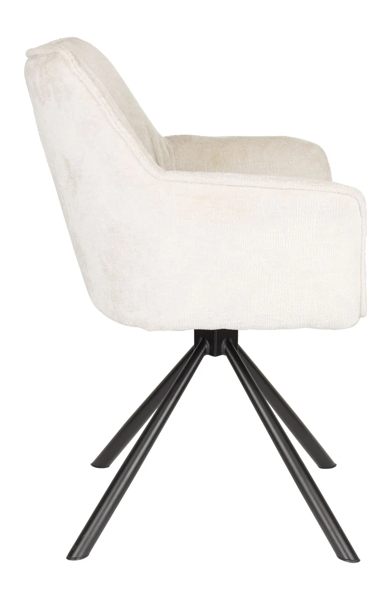 Esszimmerstuhl Kodak im 2er-Set, Beige mit schwarzem Metallgestell
