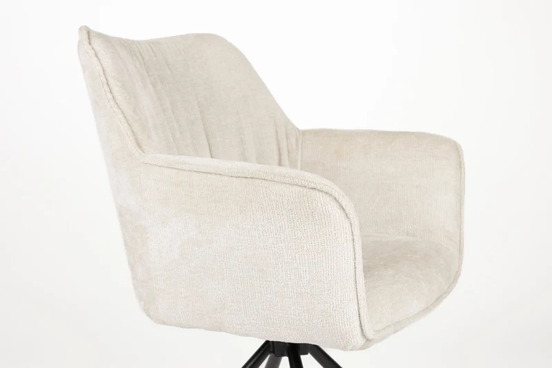 Esszimmerstuhl Kodak im 2er-Set, Beige mit schwarzem Metallgestell