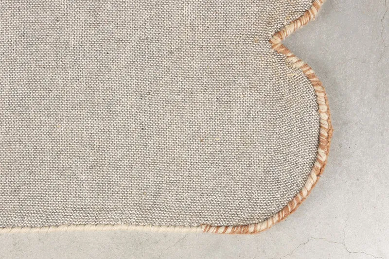 Teppich Mundra 160x230 cm aus 100% Wolle in Beige, Wohnzimmer