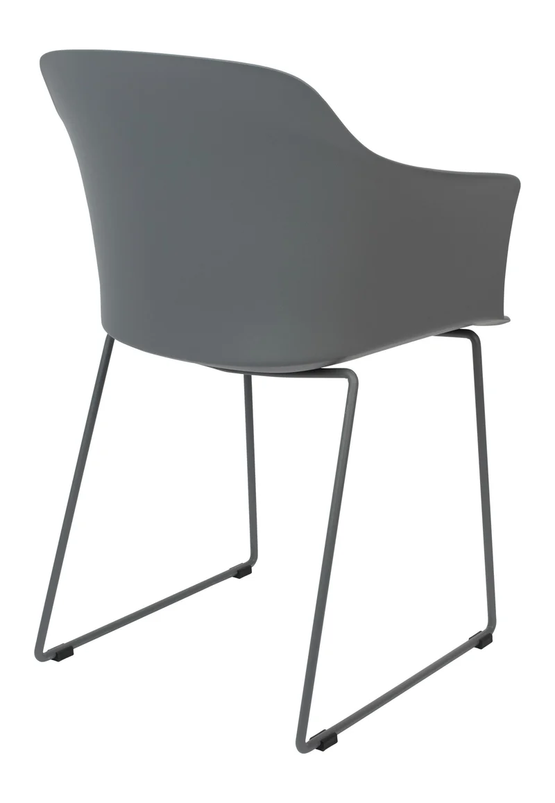 Sessel Tango im 2er-Set, Grau mit Stahlgestell für das Wohnzimmer