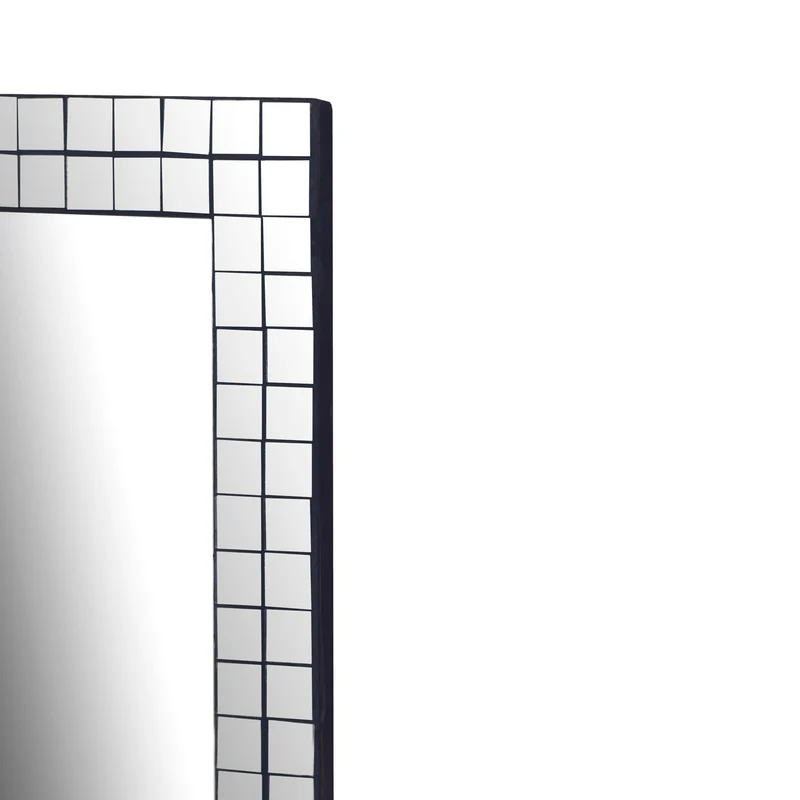 Wandspiegel Mosaik 60x90 cm Schwarz, MDF-Rahmen für Flur & Wohnzimmer