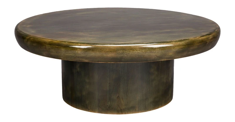 Couchtisch Mush 80 aus Mangoholz in Grün, Dutchbone Retro-Design