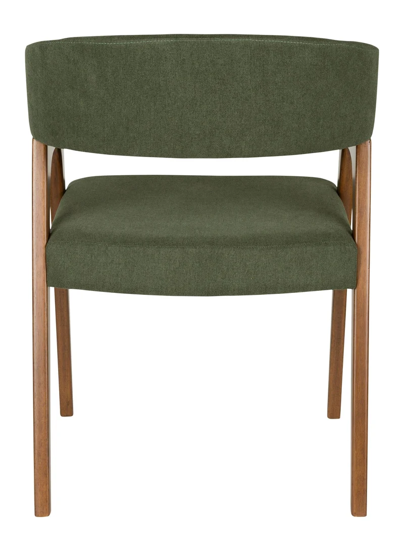 Sessel Adamello Green im 2er-Set, Stoffbezug mit Gummibaumholz
