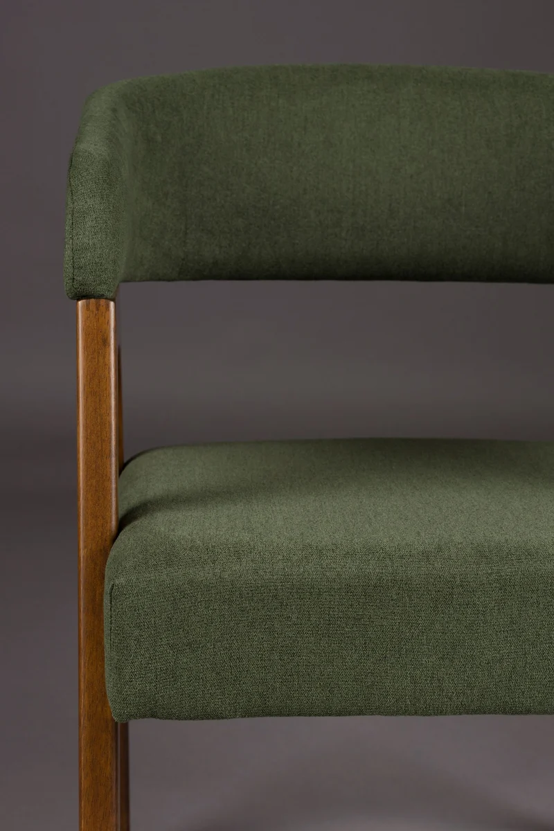 Sessel Adamello Green im 2er-Set, Stoffbezug mit Gummibaumholz