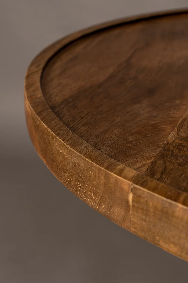Couchtisch Cath aus Mangoholz mit Walnuss-Finish, rund, Dutchbone