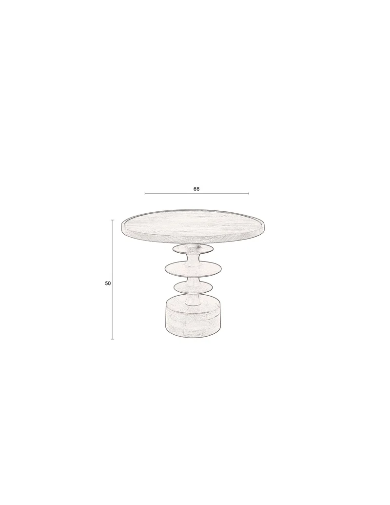 Couchtisch Cath aus Mangoholz mit Walnuss-Finish, rund, Dutchbone