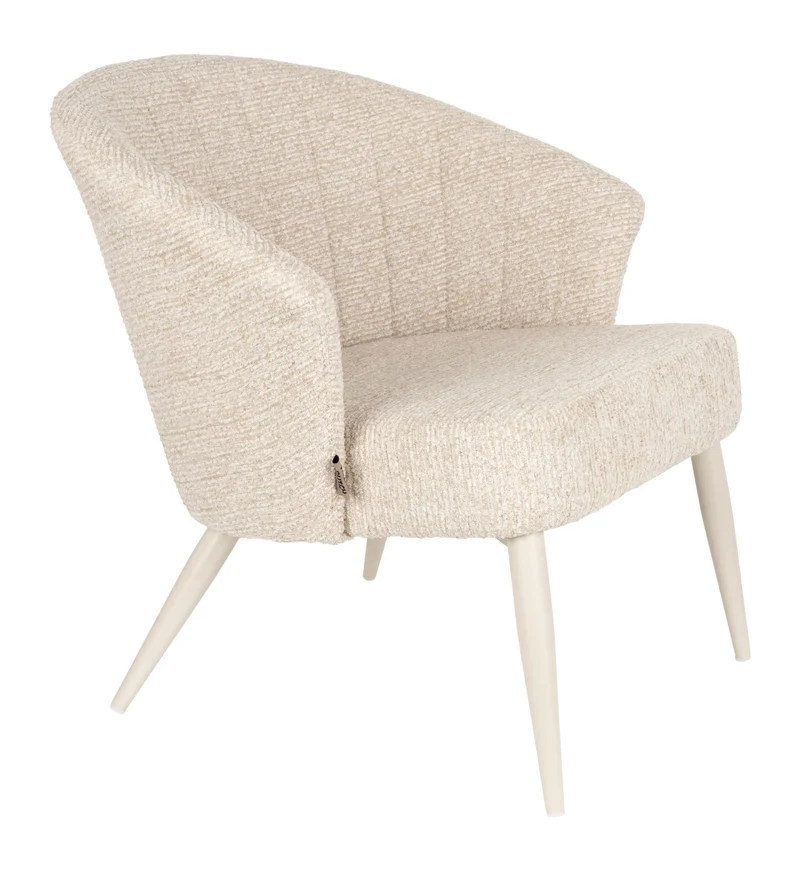 Loungesessel Georgia Beige mit Metallgestell im Boho-Chic-Design