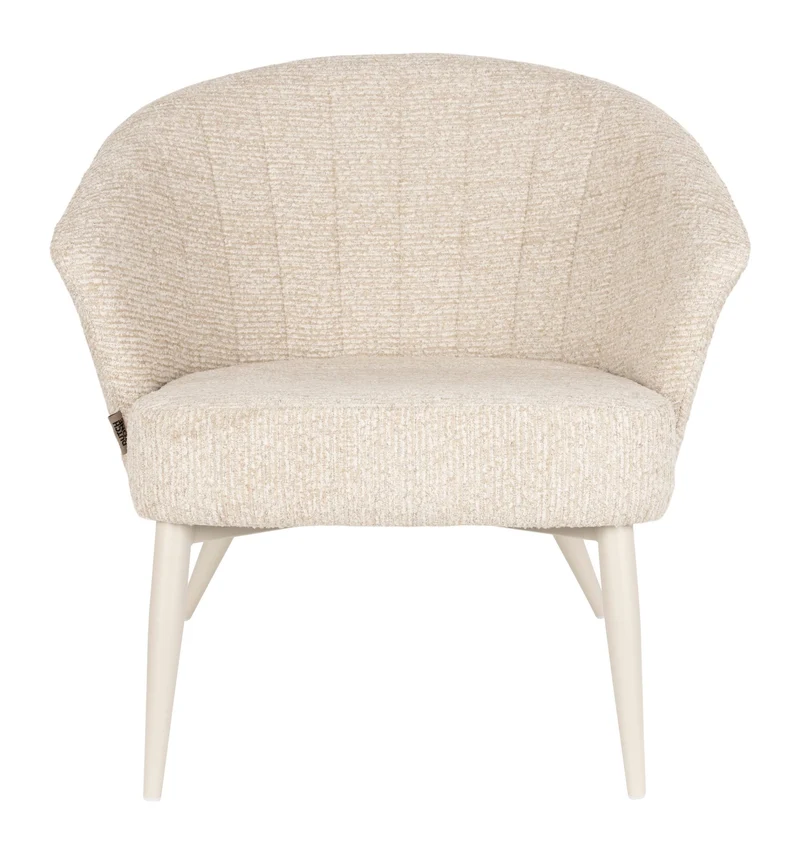 Loungesessel Georgia Beige mit Metallgestell im Boho-Chic-Design