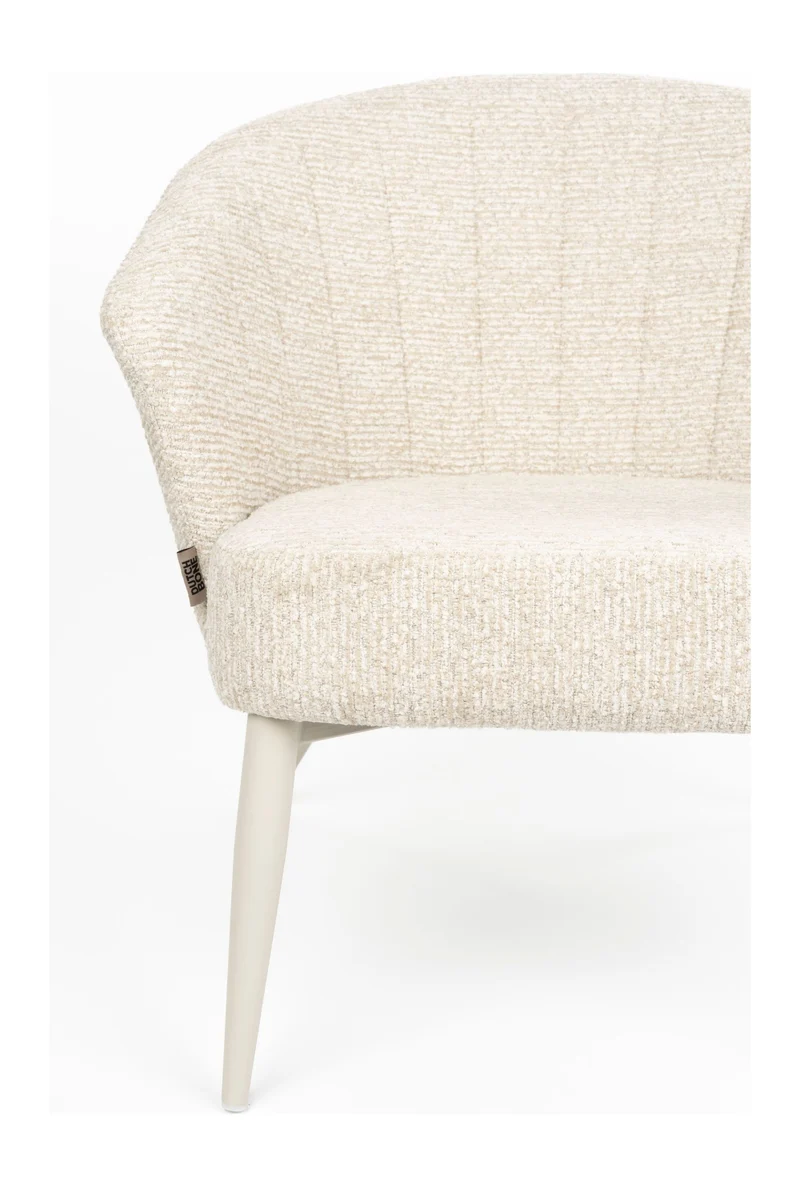 Loungesessel Georgia Beige mit Metallgestell im Boho-Chic-Design