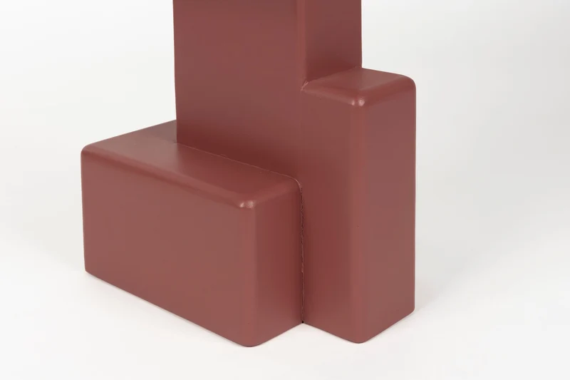 Beistelltisch Blast mit brutalistischem Blockdesign aus MDF in Rot