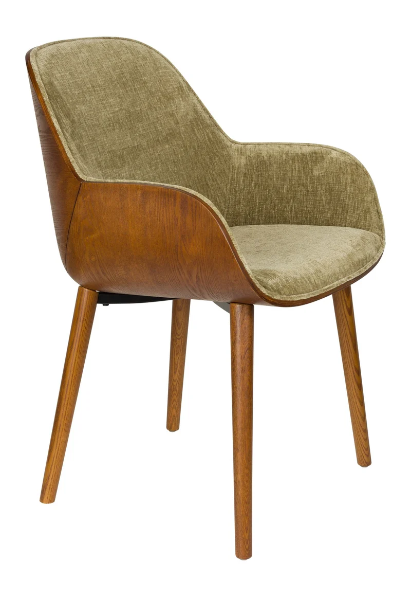 Sessel Taylor Green im Vintage-Look mit Samtbezug von Dutchbone