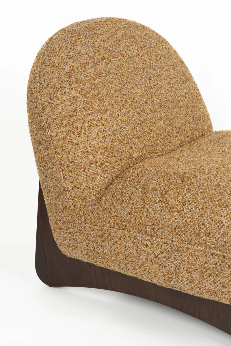 Loungesessel Loom in Braun mit Eschenholz-Gestell, Boho-Stil Dutchbone