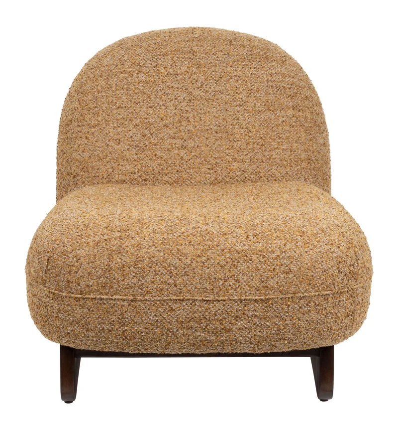 Loungesessel Loom in Braun mit Eschenholz-Gestell, Boho-Stil Dutchbone