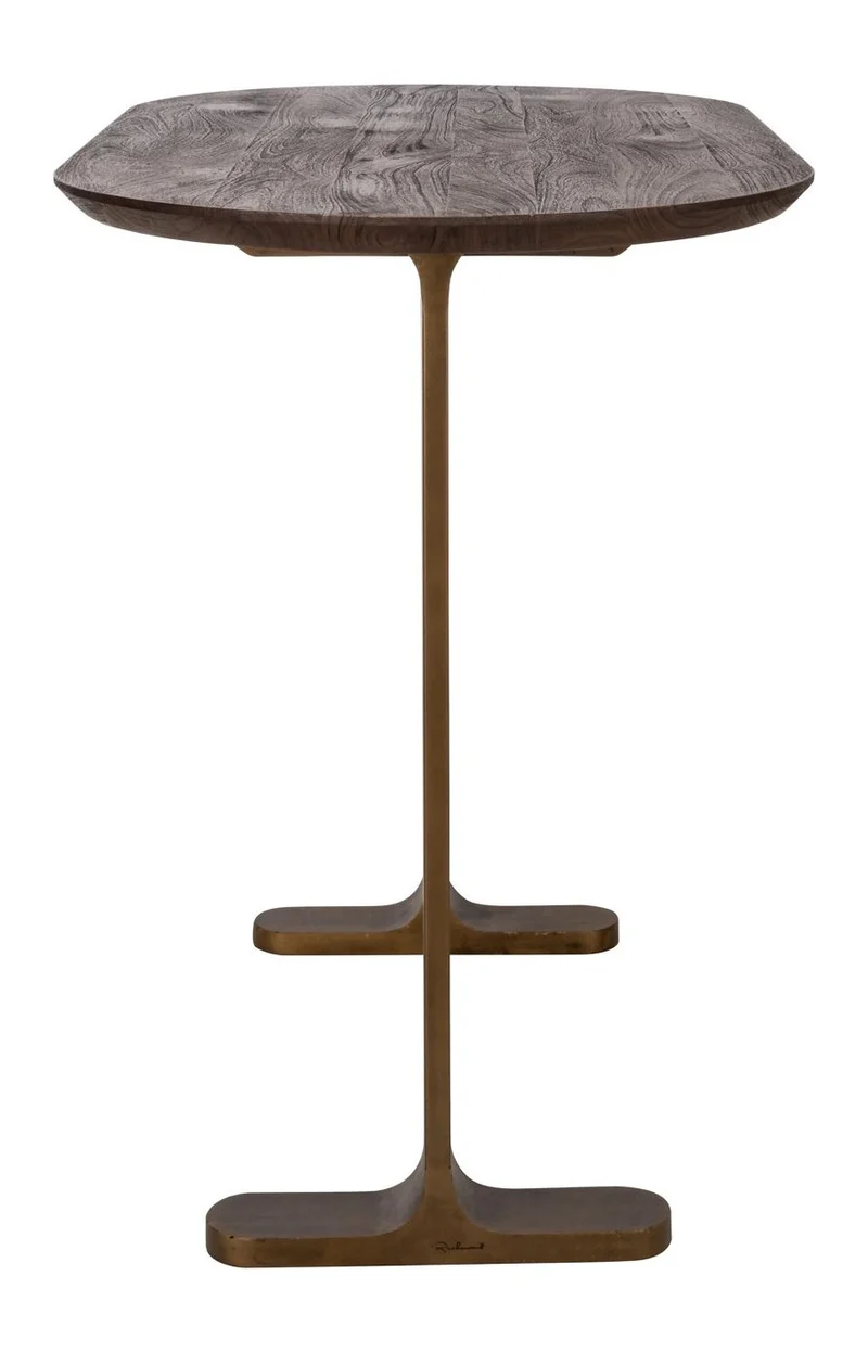 Bartisch Revelin Mangoholz mit gebürsteten Goldbeinen, 140x75x105 cm