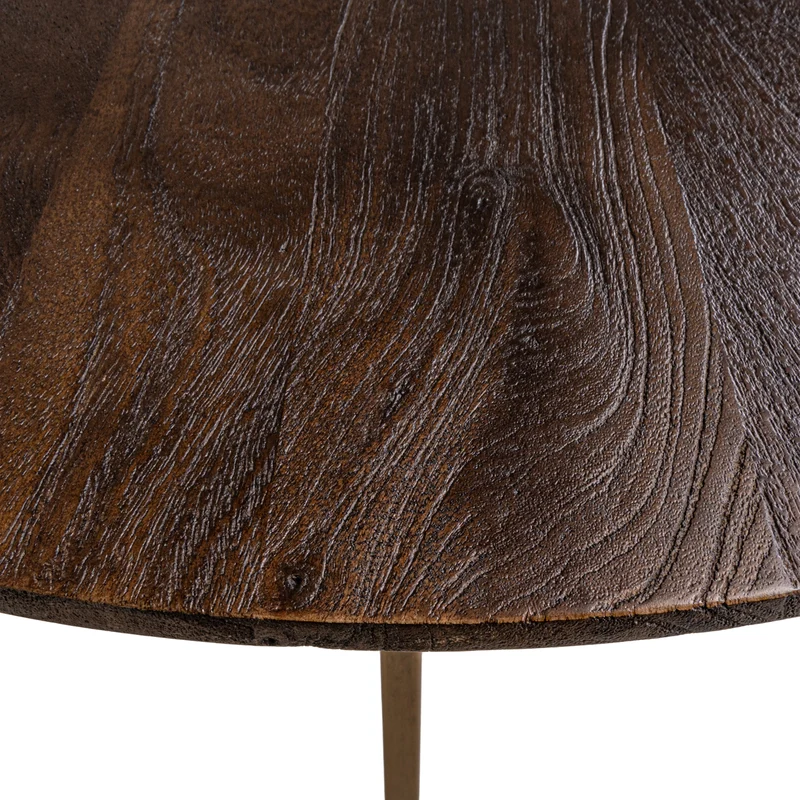 Bartisch Revelin Mangoholz mit gebürsteten Goldbeinen, 140x75x105 cm