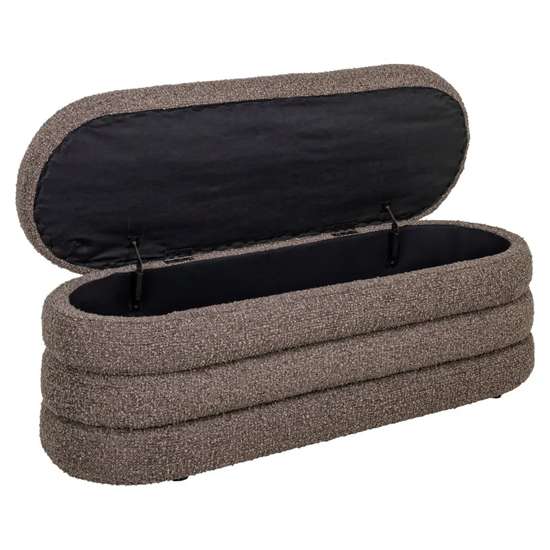 Richmond Hocker & Fußbank Camille brown chunky – XXL Pouf 130 cm