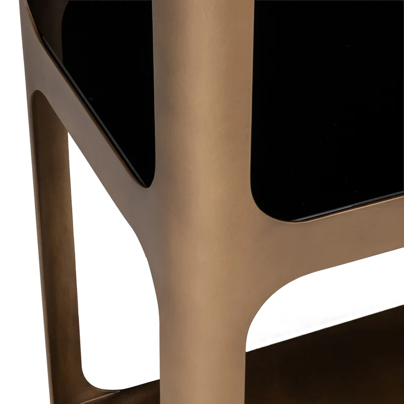 Vitrine Claridge in Gold Antique - Standvitrine mit Glasregalen