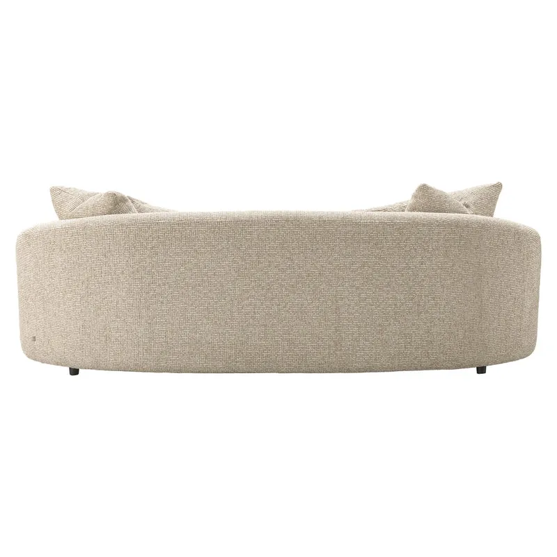 Sofa Morena Richmond Cream Blockweave, gerundetes Design, 235 cm breit