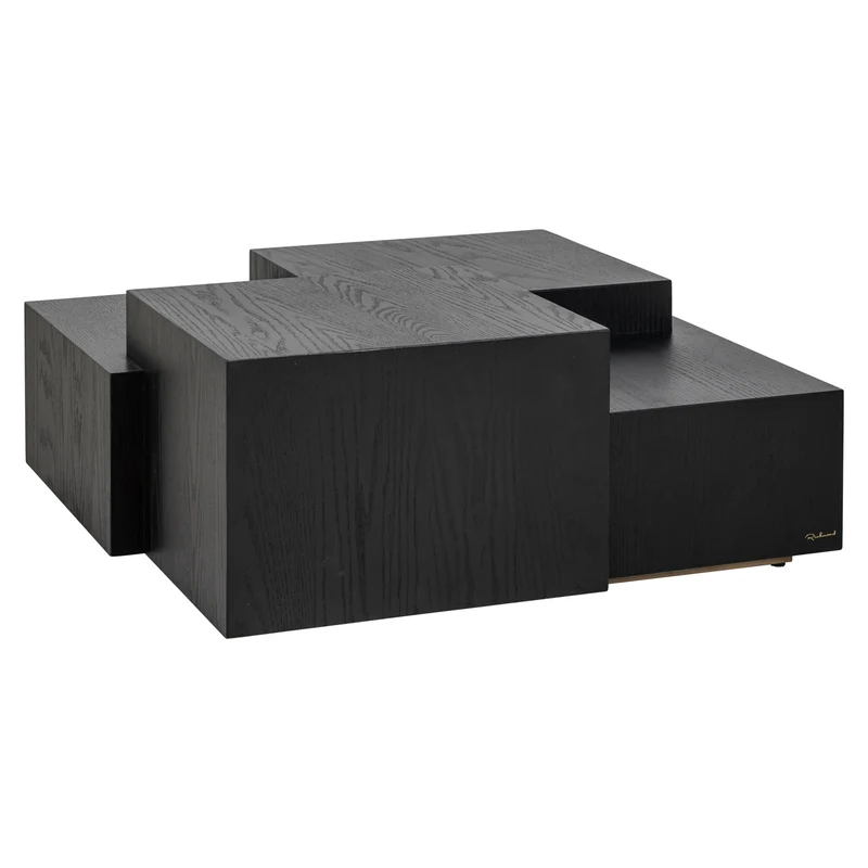 Couchtisch Lennox Dark Coffee – massives Eichenholz, 100x100 cm