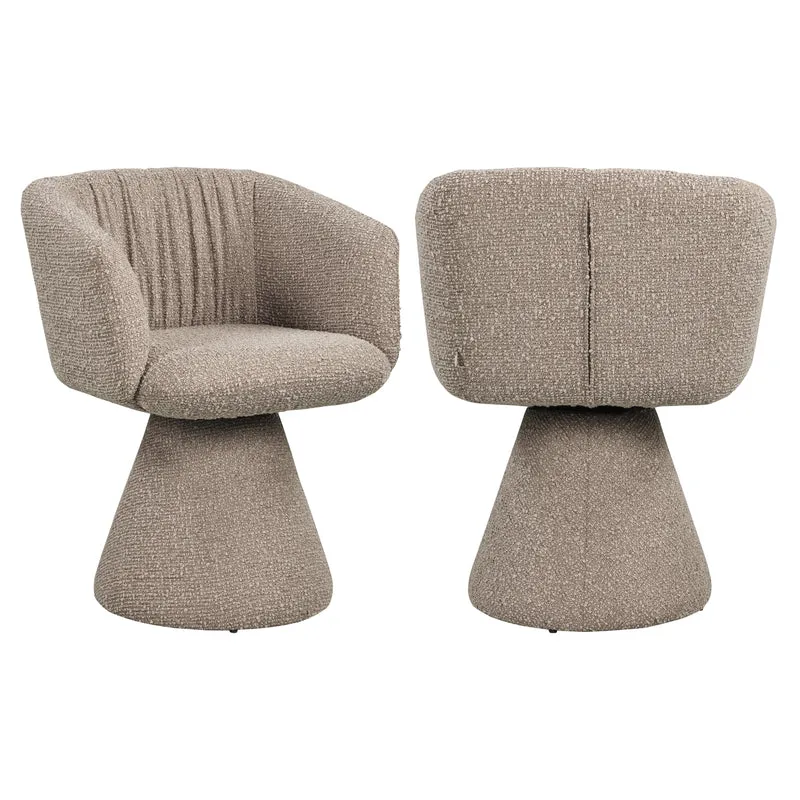 Esszimmerstuhl Madeline Mocca mit Drehfunktion – Richmond Chunky-Bezug