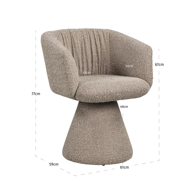 Esszimmerstuhl Madeline Mocca mit Drehfunktion – Richmond Chunky-Bezug