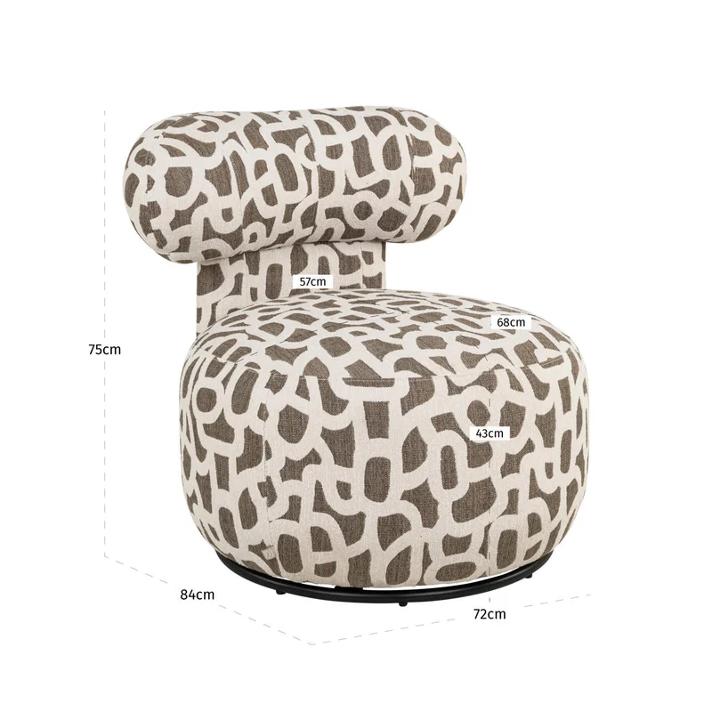 Lounge Stuhl Kaya weave brown – Richmond Sessel, Eisengestell