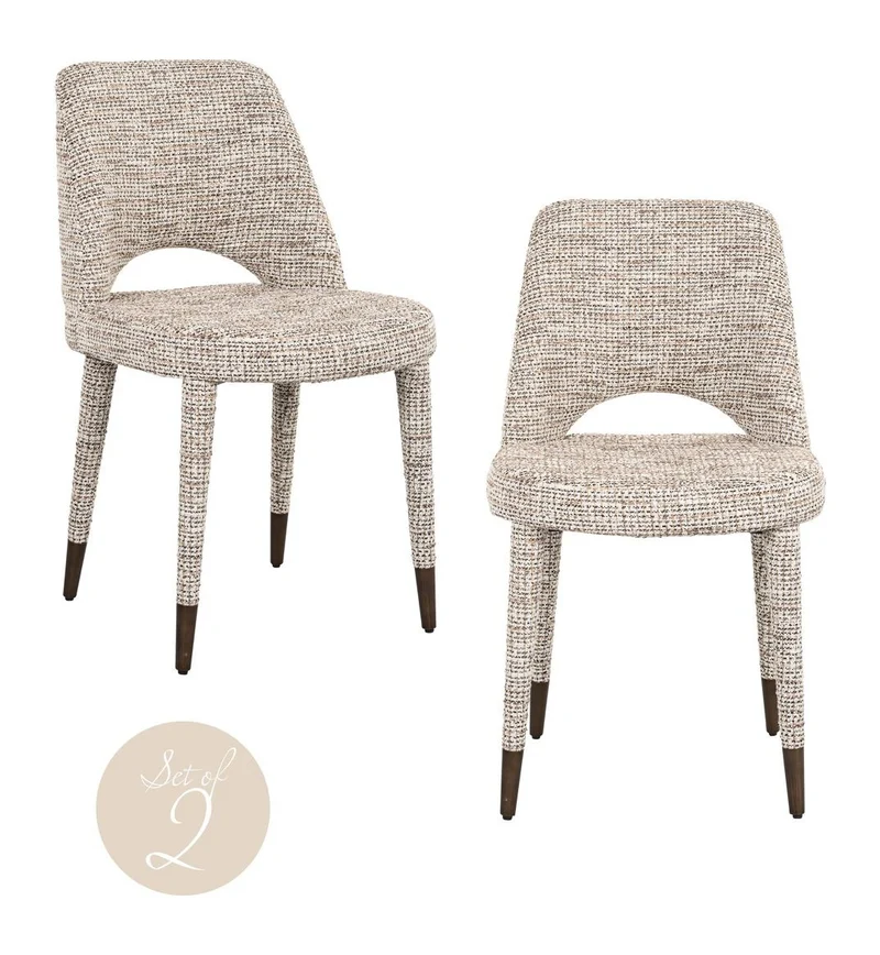 Esszimmerstuhl Cecilia im 2er-Set, trendy nature, Chenille-Bezug