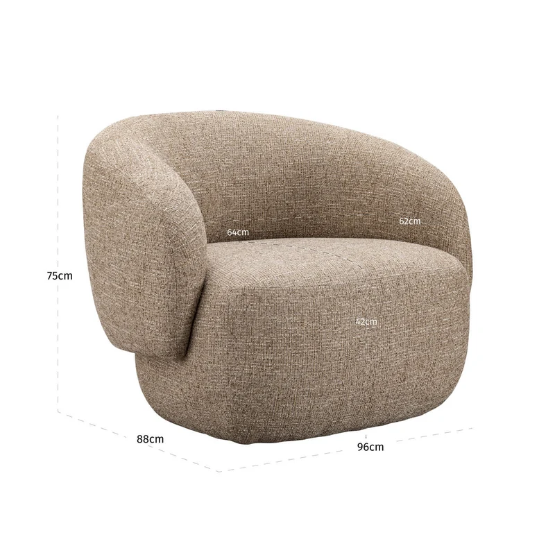Richmond Lounge Stuhl Milano in Sand Tweed – Komfort trifft Eleganz