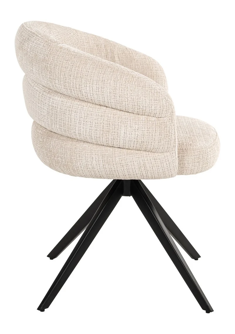 Esszimmerstuhl Serenity Niagara Beige drehbar mit Polyesterbezug