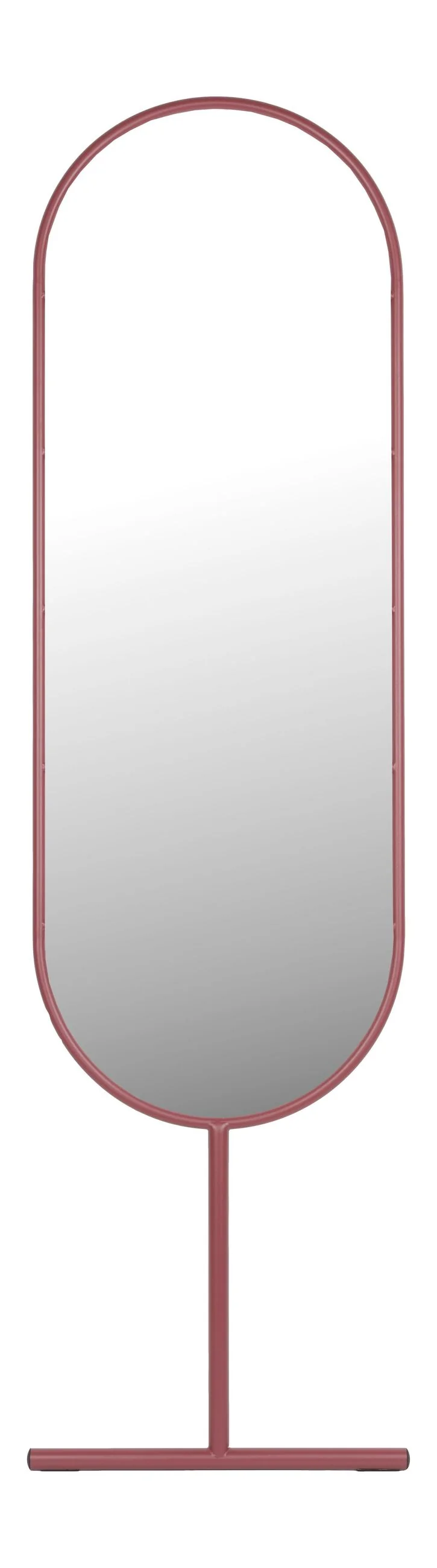 Standspiegel Tess Marsala in Rot mit schrägem Metallgestell
