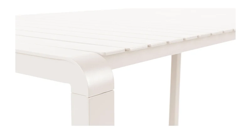 Gartenmöbel-Set Vondel: Tisch 214 cm + 6 Armlehnstühle, Aluminium Weiß