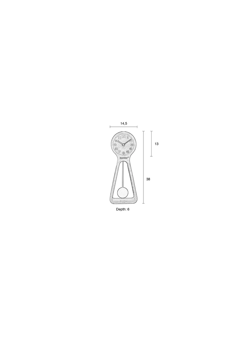 Wanduhr Pendulum Time Terrazzo White von Zuiver für Wohnzimmer
